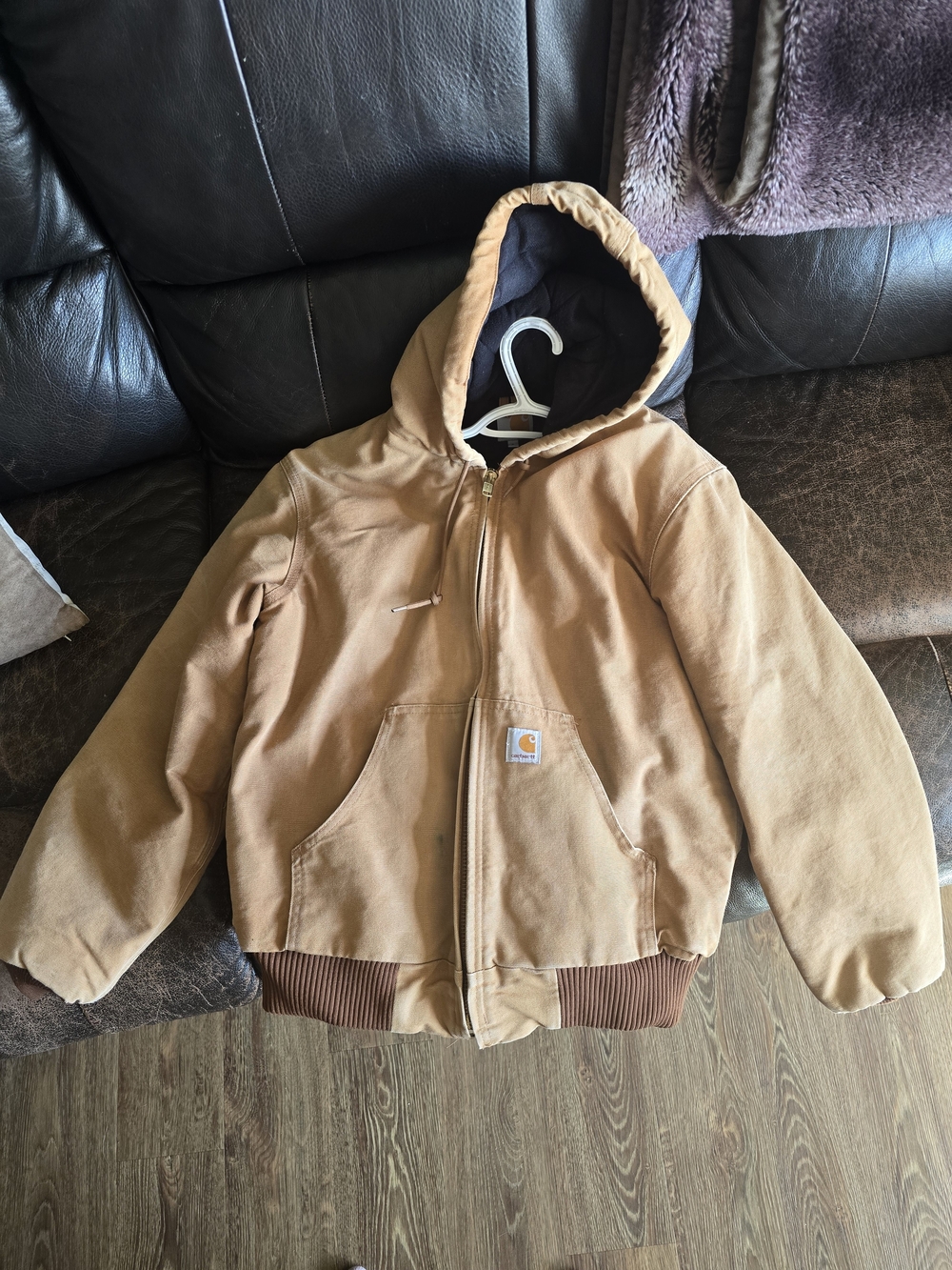 Carhartt Brown Hooded Work Jacket